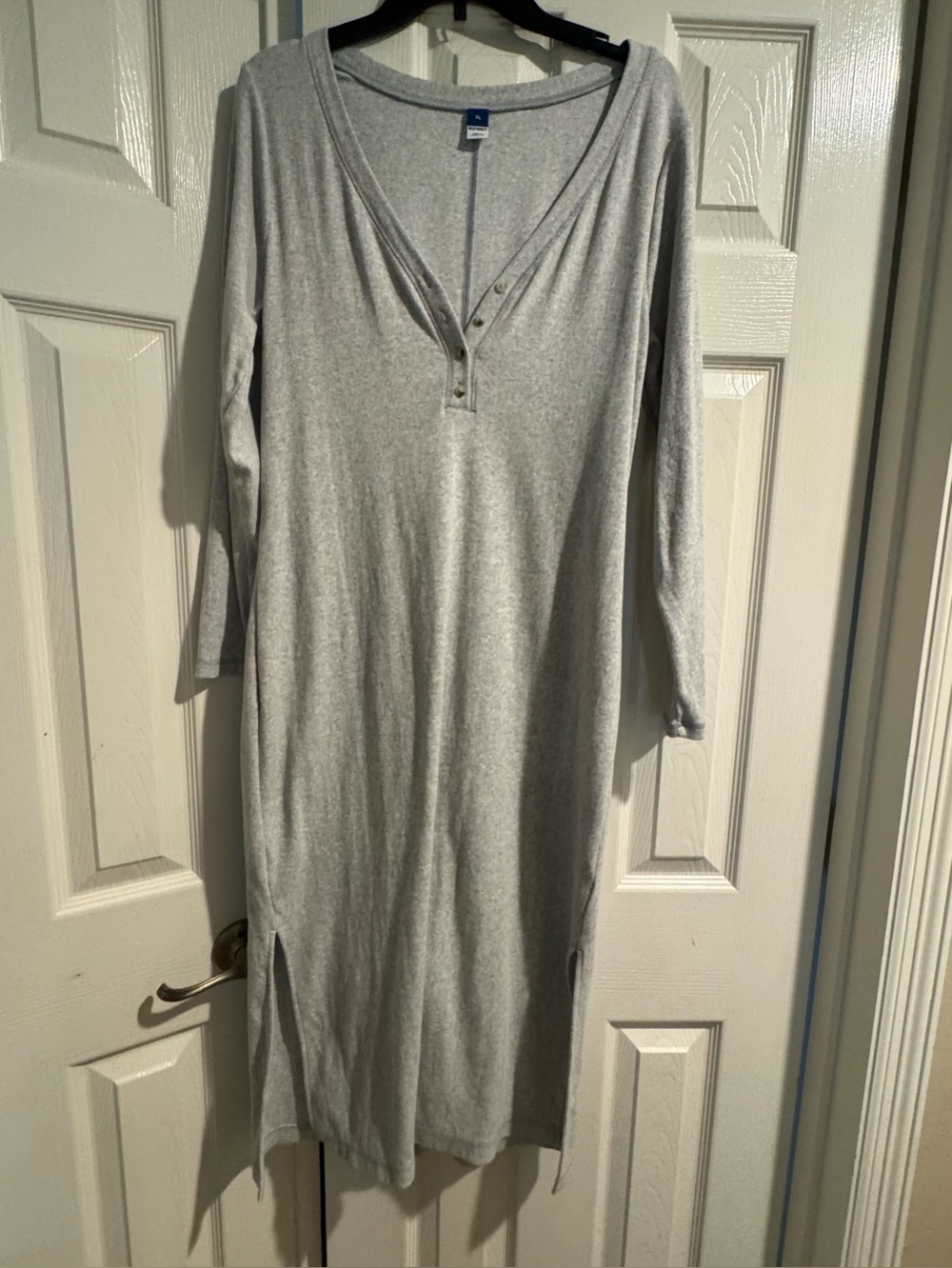 Old Navy Light Gray Knit Henley Dress